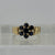 Sapphire Daisy Flower Cluster Ring 9ct 9k Yellow Gold - Size L