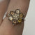 Colour Change Chrysoberyl Cluster Daisy Ring 9ct 9k White Gold - Size M 1/2