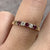 Ruby & CZ Band Stacking Ring 9ct 9k Yellow Gold - Size M