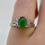 Jadeite & Diamond Ornate Ring Platinum 900 - Size G US 3 3/8