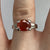 Orange Pink Sapphire Oval Claw Diamond Accents Ring 18ct 18k White Gold - Size M