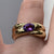 Amethyst Solitaire Flush Crossover Twist Ring 9ct 9k Yellow Gold - Size L 1/2