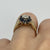 Diamond & Sapphire Floral Cluster Textured Ring 9ct 9k Yellow Gold - Size K