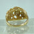 Nugget 70s Style Cluster Florentine Finish Statement Ring 9ct 9k Yellow Gold  - Size T