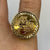 Half 1/2 Sovereign Filigree Ring 9ct 9k Yellow Gold - Size R