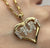 Diamond 'MUM' Heart Pendant Cable Chain Necklace 9ct 9k Yellow Gold 18"