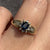 Sapphire & Diamond Cluster Accent Ring 9ct 9k Yellow Gold - Size J