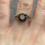 Sapphire & Diamond Daisy Flower Cluster Split Ring 9ct 9k Yellow Gold - Size M