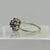 Sapphire & Diamond Tiered Daisy Flower Cluster Ring 9ct 9k Yellow Gold - Size O