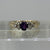 Amethyst & Diamond Accent Ring 9ct 9k Yellow Gold - Size M