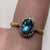 Antique Blue Zircon & Diamond Platinum Set Ring 18ct 18k Yellow Gold - Size O