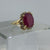 Oval Ruby & White Sapphire Ornate Cocktail Ring 18ct 18k Yellow Gold - Size N