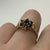 Sapphire Daisy Flower Cluster Ring 9ct 9k Yellow Gold - Size L