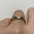 Two Tone Wave Wishbone Ring 18ct 18k Yellow Gold - Size M