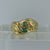 Emerald & Diamond Wave Accent Ring 18ct 18k Yellow Gold  - Size P