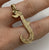 Letter 'J' Bark Finish Textured Pendant 9ct 9k Yellow Gold