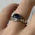 Sapphire & Baguette Diamond Twist Ring 18ct 18k White Gold - Size M