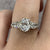 Oval & Pear Cut CZ Trilogy Ring 9ct 9k White Gold - Size L