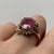 Oval Ruby & White Sapphire Ornate Cocktail Ring 18ct 18k Yellow Gold - Size N