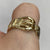 Belt Buckle Bark Finish Twist Ring 9ct 9k Yellow Gold  - Size V