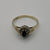 Sapphire & Diamond Halo Ring 9ct 9k Yellow Gold - Size P