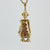 Ruby & Clear Quartz Articulated Clown Pendant  9ct 9k Yellow Gold