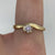 Diamond Solitaire Twist Ring 9ct 9K Yellow Gold - Size P