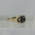 Sapphire & Diamond Daisy Flower Open Shoulders Ring 9ct 9K Yellow Gold - Size L