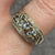 Aquamarine & Diamond Ornate Band Ring 9ct 9k Yellow Gold - Size N