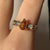 Pear Cut Citrine & White Zircon Ring 9ct 9k Yellow Gold - Size N