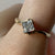 Princess Cut Cubic Zirconia Solitaire Bypass Ring 9ct 9K Yellow Gold - Size P