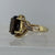 Smoky Quartz & Diamond Twist Shoulder Ring 9ct 9K Yellow Gold - Size J