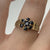 Sapphire Daisy Flower Cluster Ring 9ct 9k Yellow Gold - Size L