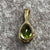 Peridot Pear Teardrop Checker Cut Pendant 9ct 9k Yellow Gold