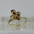 Ornate Garnet Cluster Ring 9ct 9k Yellow Gold  - Size N