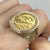 St George 1/2 Sovereign Coin Ring Bark Finishing 22ct 22k Yellow Gold  - Size U