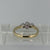 Pink & White Cubic Zirconia Trilogy Ring 9ct 9k Yellow Gold - Size P