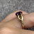 Amethyst Split Shank Solitaire Ring 9ct 9k Yellow Gold - Size N