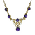 Amethyst & Pearl Filigree Chain Necklace 9ct 9k Yellow Gold - 16" Inch