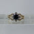 Sapphire & Diamond Daisy Open Shoulder Ring 9ct 9K Yellow Gold - Size M 1/2