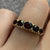 Garnet Five Stone Ring 9ct 9k Yellow Gold - Size O