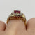 Ruby Lab Grown & Diamond Heart Cluster Ring 9ct 9k Yellow Gold - Size L