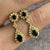 Sapphire & Diamond Cluster Drop Stud Earrings 18ct 18k Yellow Gold