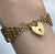 Heart Padlock Twist Gate Chain Bracelet 9ct 9k Yellow Gold - 7"