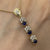 Sapphire & Diamond Drop Pendant Curb Chain Necklace 9ct 9k Yellow Gold - 18"