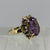 Ornate Created Alexandrite Cocktail Ring 9ct 9K Yellow Gold - Size K