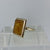 Bezel Set Amber (Imitation) Cocktail Ring 9ct 9k Yellow Gold - Size O