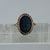 Synthetic Black Opal Frilled Edge Ring 9ct 9k Yellow Gold  - Size O