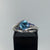 Blue Topaz & Sapphire Twist Ring 9ct 9k White Gold - Size N