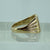 Bark Detail Signet Ring 9ct 9k Yellow Gold - Size U